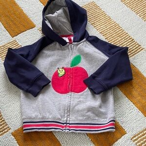 Gymboree cozy blue, grey, and red apple sweatshirt size boys 4T